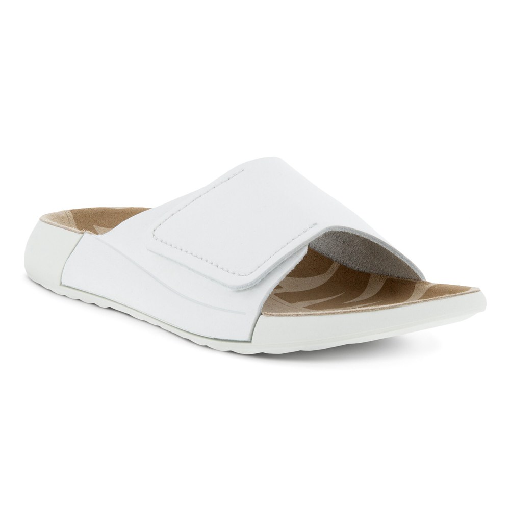 ECCO Womens Slides White - 2Nd Cozmo Sandal - VJS-639780